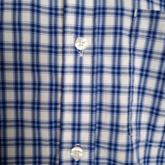 L.L. Bean Men's Slightly Fitted Blue/White Plaid Long Sleeve Button Shirt Size L - Picture 5 of 8
